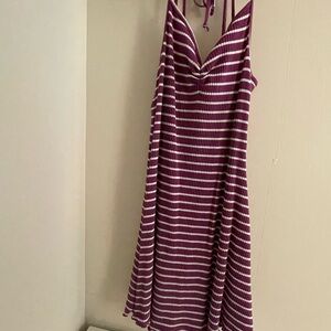 Abercrombie & Fitch Plum and White Striped Dress